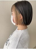 アッシュベージュ/インナーカラー/前髪インナー/ボブ