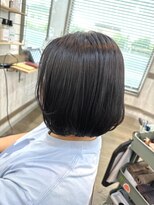 ヘアーリゾートガーデンバイトロント 船橋法典店(Hair Resort Garden by Toronto)&nbsp;前下がりボブ×ブルーブラック【船橋、西船橋、新船橋、塚田】
