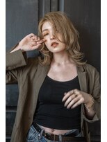ヘアーラニッシュ 柏の葉キャンパス店(hair Lanish)&nbsp;外国人風ウルフミディアム/20代30代40代/シルキーベージュ