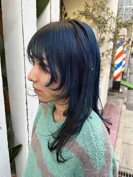 アン(Hair make un) 【ダブルカラー】ターコイズブルー