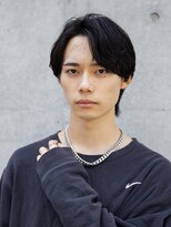 小久保styleフェザーパーマグレーブルーカラー刈り上げショート