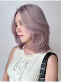 ミディアム顔周りレイヤー韓国ヘア美髪_ba465621