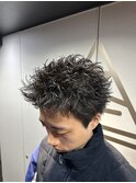 スパイキーショート×無造作パーマ