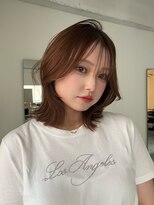 ヨーク(YOKE)&nbsp;ミディアムレイヤーくびれヘア前髪顔周りヘーゼルグレージュ