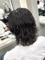 オーバルバイアピッシュ(OVARL by apish) サーフカール波巻きウルフウルフヘアメンズツイスパ原宿