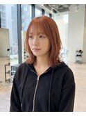 韓国光を含むニュアンスハイトーンオレンジベージュ