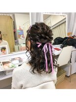 ヘアセット専門店 ナゴミ 渋谷店(nagomi)&nbsp;リボン編み込みハーフアップ