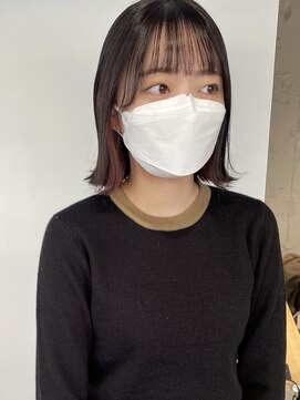 コフィー バイ メルト 吉祥寺(cofy by melt) 【三ツ井純】切りっぱなしボブインナーカラーピンクベージュ