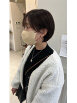ヘアデザイン ソラ(Sola)&nbsp;丸みショートボブ×顔まわりレイヤー×黒髪暗髪