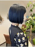 ぱつっとボブ×ギャラクシーブルー