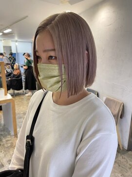 リムレスバイサンク 万代 新潟駅(LIMLESS by cinq) ミルクティーベージュダブルカラーインナーカラーショートボブ