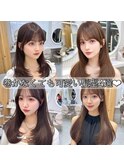 ストレートでも可愛いヘア　レイヤーカット　似合わせ顔まわり