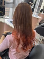 ジエクト カナウ(The Ect canow)&nbsp;エンドカラー/裾カラー/アプリコットオレンジ/韓国風巻き