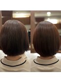 ショートのキレイ髪ストレート