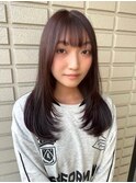 顔周りレイヤーカット×ラベンダーブラウン【20代30代40代】