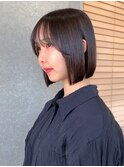 ◇縮毛矯正 切りっぱなしボブ 髪質改善 黒髪 表参道