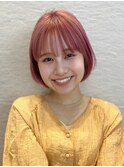 ブリーチ/ピンクベージュ/ショートボブ/SYUK高円寺【青木】