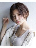大人可愛い20代30代40代黒髪前下がりショートボブ丸みショート◎