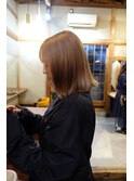 ボブスタイル × ハイトーンブリーチカラー × ベージュカラー