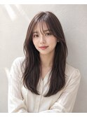 ロング×シアーベージュ×大人かわいいレイヤー