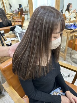 エトラ 渋谷店(etora) 小顔 ネビージュグレージュハイライトカラー◎