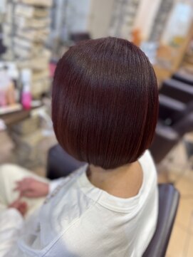 リー 甲子園(Lee) 髪質改善カラー ボルドーピンク