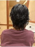 セミロング×トレンドパーマ