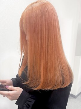 オレンジ/ブリーチ/ハイトーン/暖色系/オレンジカラー/ロング
