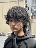 福岡天神ゆるめシャドウパーマメンズマッシュウルフカット緩め