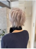 小顔ショート/ベリーショート/ブリーチ　ブロンド/ウルフ
