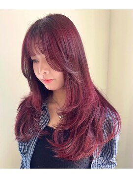 エクファ ヘア シェリル 草津 南草津店(ex-fa hair cherir) くびれヘア/アプリコットオレンジ/夏のヘアアレンジ/南草津