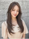 グレージュカラー/レイヤーカット/韓国/髪質改善