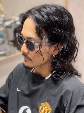 ガーデンヨコハマエスト(GARDEN YOKOHAMA est) スパイラルパーマ　グランジ　アッシュブラック　ロング