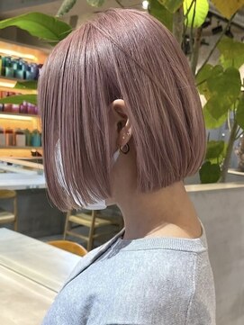 サンクマーケット 渋谷(cinq MARKET) 渋谷ダブルカラータッセルボブ切りっぱなしボブピンクアッシュ◆