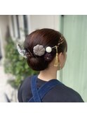 シニヨンヘア/祭りセット/ヘアセット