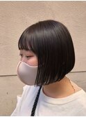 ツヤツヤ暗髪プツっとボブ【静岡/髪質改善/オーガニックカラー】