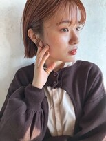 エマエコル(Emma ecole)&nbsp;Emma ecole 春色オレンジカラー×切りっぱなしボブ  by.mai
