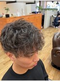 ツーブロック波巻きスパイラル