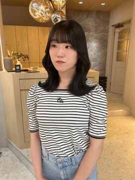 ボタン テンジン(VOTAN tenjin) 暗髪カラー/ワンホンヘア/顔周りカット/韓国ヘア/天神