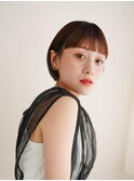 ミディアムヘア/斜めバング/グレージュカラー/大分駅