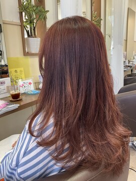 コアフィールフィス(COIFFURE fils) 新規お得クーポンあり【見附　今町】ゆるふわオレンジピンクヘア