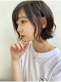 透け感のあるワンカールくびれボブ