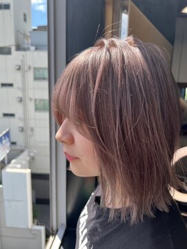 ヒョンミョン ライズバイレボ 取手店(hyon myon/RISE by REVO) レイヤーカット/デザインカラー/オリーブベージュ[取手/取手駅]