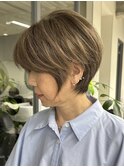 自由が丘ブリーチリタッチカラー白髪ぼかしハイライト白髪染め
