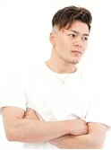 爽やかビジネスアップバング　ツーブロックショート