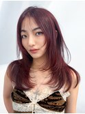 ロング顔周りレイヤー美髪韓国ヘア_ba521731
