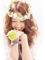 ヘアー カフェ コトノハ(hair cafe kotonoha) 【コトノハ】小顔効果かわいくなれるオレンジカラー透け感カラー