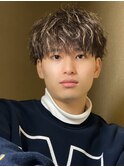 メッシュハイライトスパイラルパーマツイストパーマツーブロック