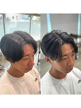 アッシュ 高幡不動店(Ash) ニュアンスパーマセンターパート曲がる縮毛矯正ツーブロック立川