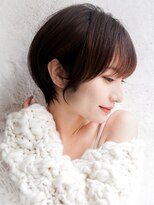 カライング(ing) 大人可愛い20代30代40代黒髪前下がりひし形小顔ボブ丸みショート